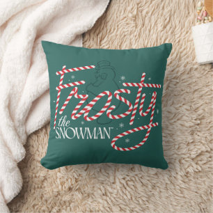 Coussin Le logo du Sucre de canne Snowman Frosty