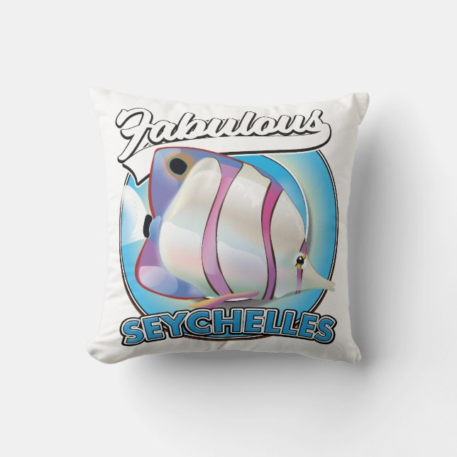 Coussin Le logo fabuleux du rétro seychellois (Recto)