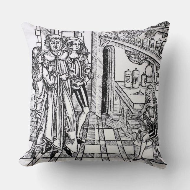 Coussin Le magasin de l'apothicaire, du pub "de Cirugia de (Recto)