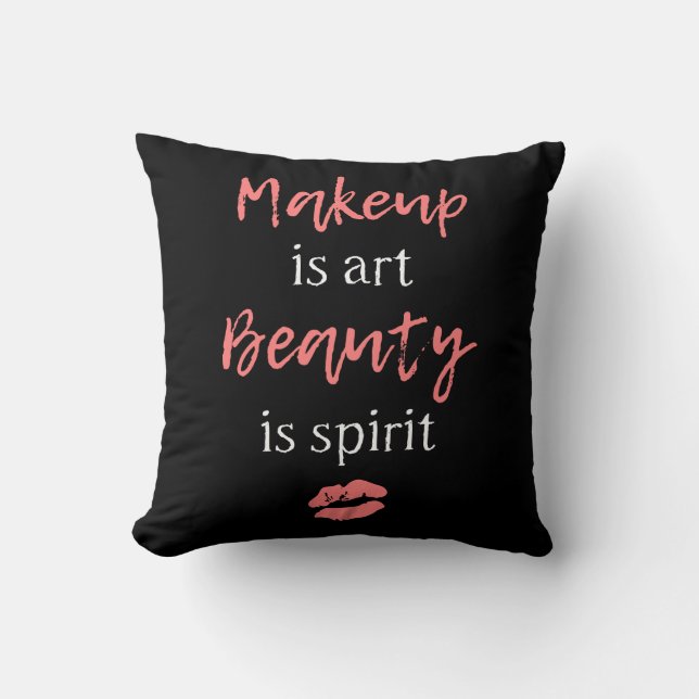 Coussin Le maquillage est beauté d'art est esprit (Recto)