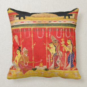 Coussin Le mariage des parents de Krishna, d'une