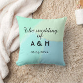 Coussin Le mariage du nom de couple lettre initiale date (Couverture)