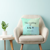 Coussin Le mariage du nom de couple lettre initiale date (Chaise)