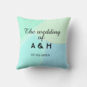 Coussin Le mariage du nom de couple lettre initiale date (Verso)