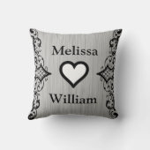 Coussin Le marié gris noir de jeune mariée appelle le (Verso)