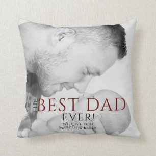 Coussin Le meilleur papa jamais typographie Photo de la Fê