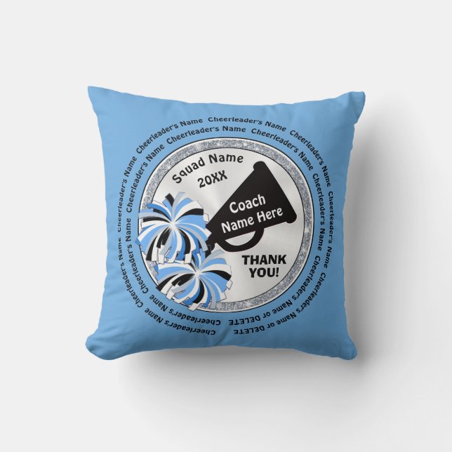 Coussin Le Merci des noms de pom-pom girls pour Cheer Coac (Recto)