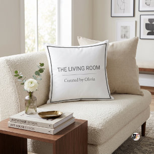 Coussin Le minimaliste de la typographie du salon blanc