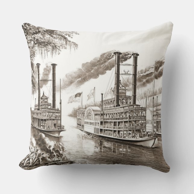 Coussin Le Mississippi soutient 1866 (Recto)