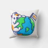 Coussin Le monde à tes pattes mignonne (Verso)