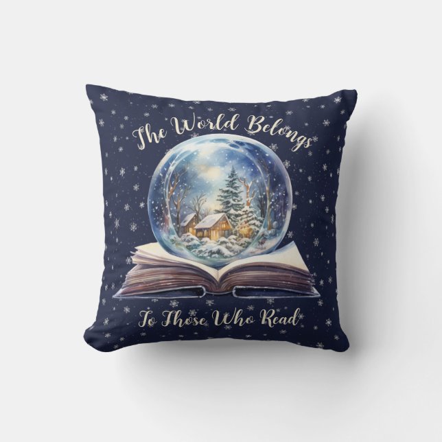 Coussin Le Monde Appartient à Ceux Qui Lisent Design (Recto)