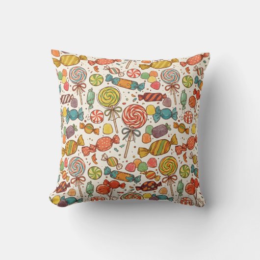 Coussin Le monde des bonbons. (Recto)