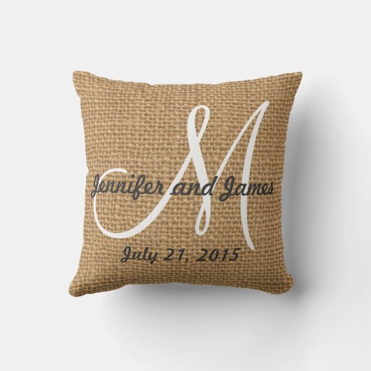 Coussin Le monogramme appelle le souvenir rustique de (Verso)