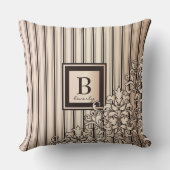 Coussin Le monogramme barre joli Girly féminin de damassé (Verso)