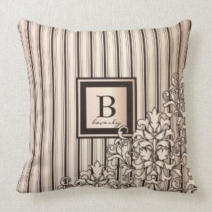 Coussin Le monogramme barre joli Girly féminin de damassé