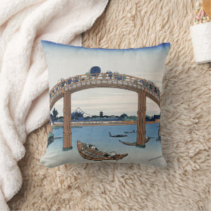 Coussin Le mont Housai Fuji vu d'en bas Pont Homme
