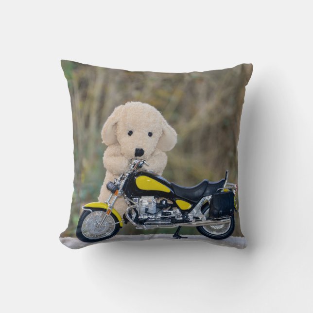 Coussin Le motard amusant - (Recto)