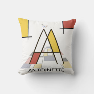 Coussin Le néoplasticisme amusant Art Monogramme. Lettre A