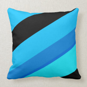 Coussin Le noir bleu de turquoise barre le carreau