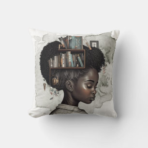 Coussin Le noir est la belle connaissance est la puissance