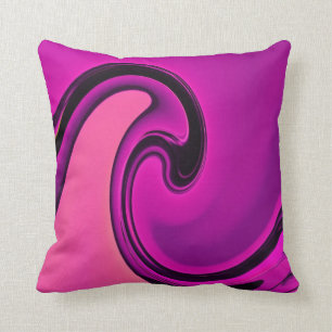 Coussin Le noir rose abstrait tourbillonne carreau de