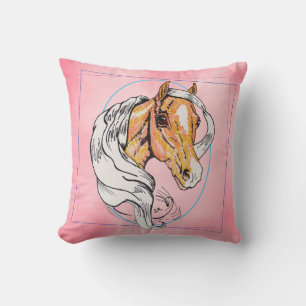 Coussin Le Palomino (nuages roses)