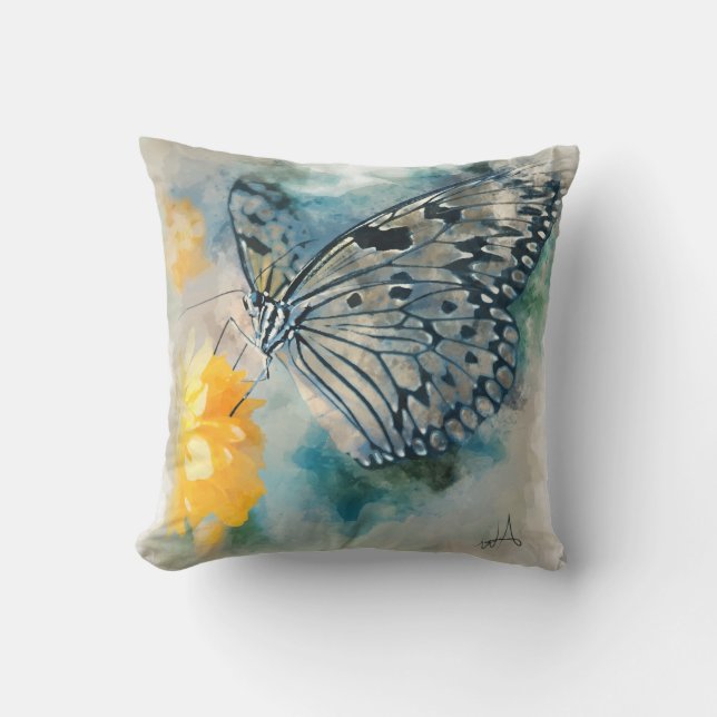 Coussin Le papillon et la fleur (Recto)