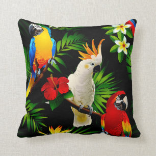 Coussin Le paradis tropical Parrots le carreau