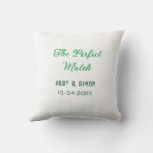 Coussin Le parfait match ajoute nom de couple date texture (Verso)
