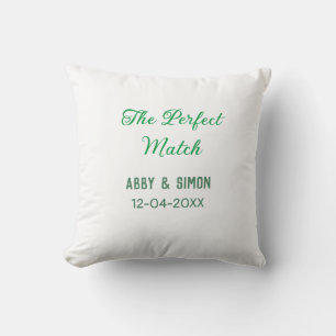Coussin Le parfait match ajoute nom de couple date texture