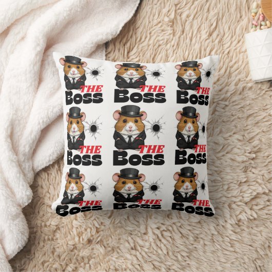 Coussin Le patron Hamster Kawaii Print (Couverture)
