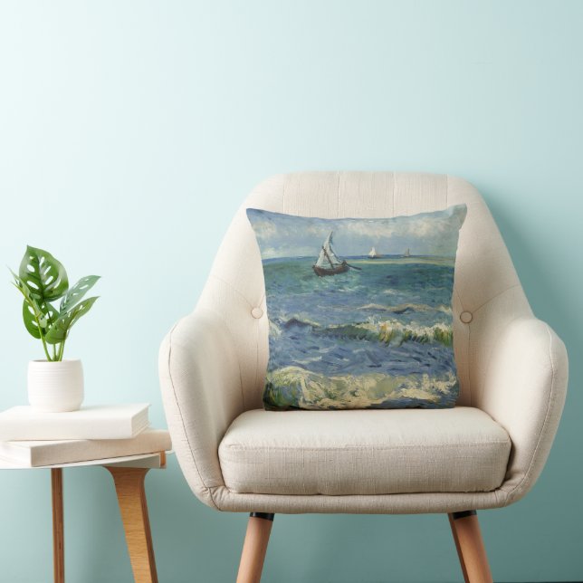 Coussin Le paysage marin de Van Gogh aux Saintes Maries de (Chaise)