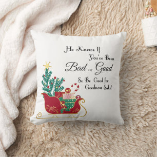 Coussin Le Père Noël arrive à la ville Jacquard Noël