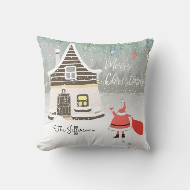Coussin Le Père Noël arrive en ville (Recto)