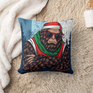 Coussin Le Père Noël Bigfoot Dans La Forêt