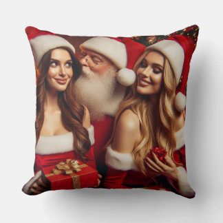 Coussin Le Père Noël célèbre Noël.. deux fois !