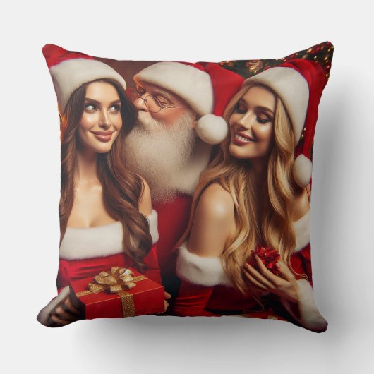 Coussin Le Père Noël célèbre Noël.. deux fois ! (Recto)