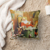 Coussin Le Père Noël et les elfes au pôle Nord (Couverture)