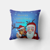 Coussin Le Père Noël Magique Traditionnel Sourire Rudolf (Verso)