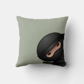 Coussin Le petit guerrier de Ninja sur Sage Green (Verso)