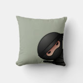Coussin Le petit guerrier de Ninja sur Sage Green (Recto)