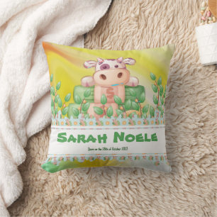 Coussin Le petit Vache Adventuristic avec texte modifiable