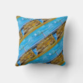 Coussin Le phare sur la plage Peinture d'Alfred Fox (Verso)