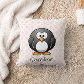 Coussin Le pingouin mignon sur le pois rose, ajoutent le (Couverture)