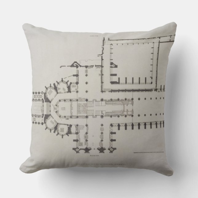 Coussin Le plan de l'Abbaye de Westminster, plaquent 1 de (Recto)
