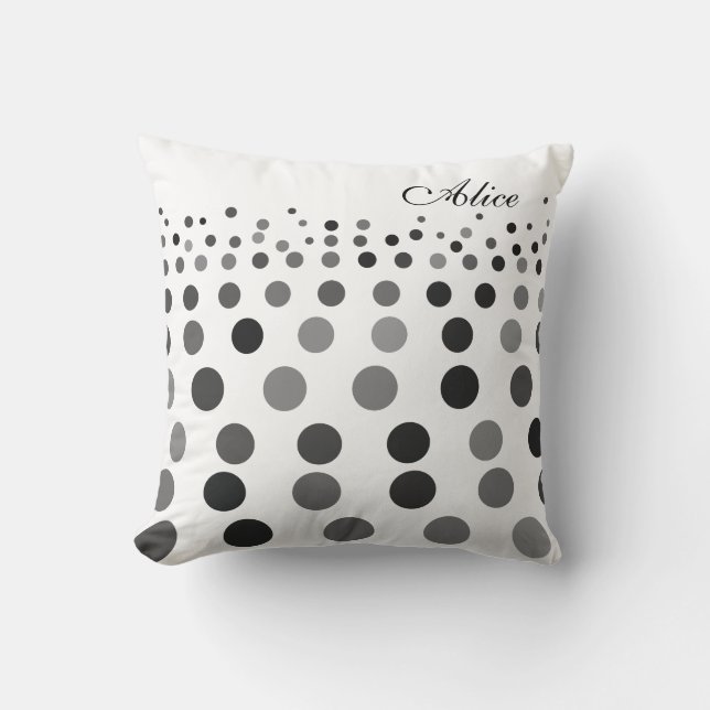 Coussin Le pois conçoit le blanc noir à la mode (Recto)