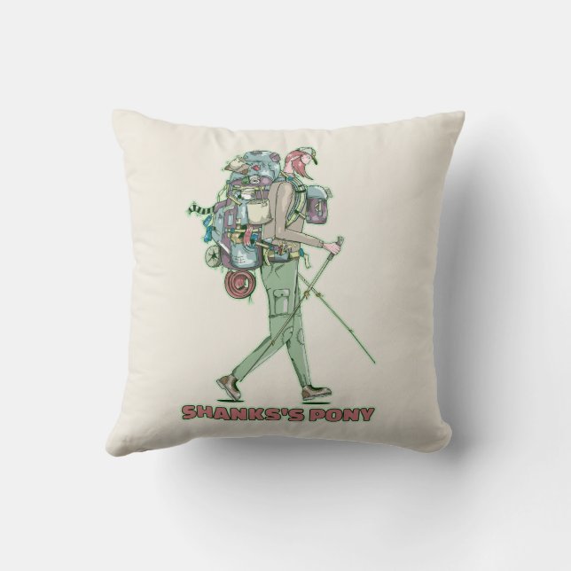 Coussin Le poney de Shanks randonneur drôle marche (Verso)