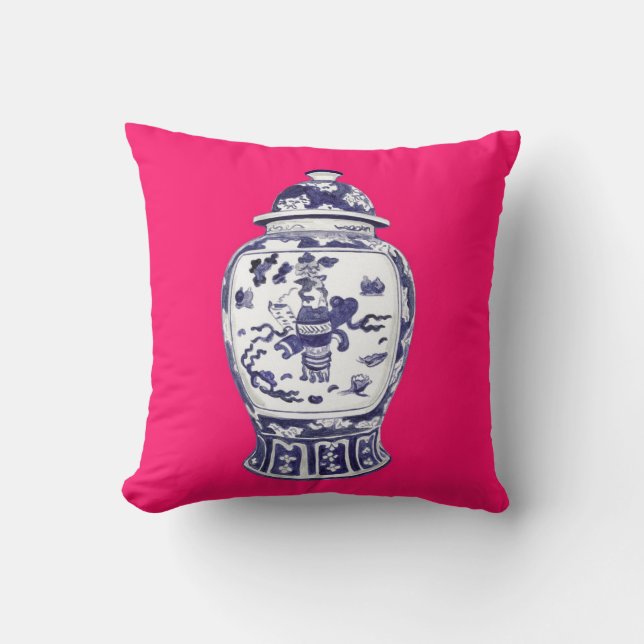 Coussin Le pot de gingembre sur Fuschia 2 a dégrossi image (Recto)