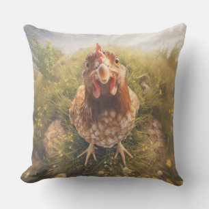 Coussin Le poulet décocté te regarde
