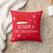 Coussin Le premier flocon de Noël Rouge Père Noël Flocon d (Couverture)